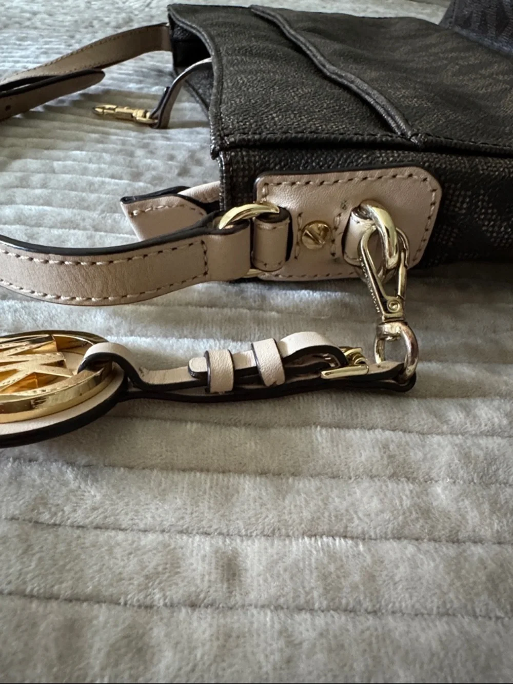 Michael Kors Jet Set Brown MK Signature Coated Canvas Crossbody Messenger Bag
